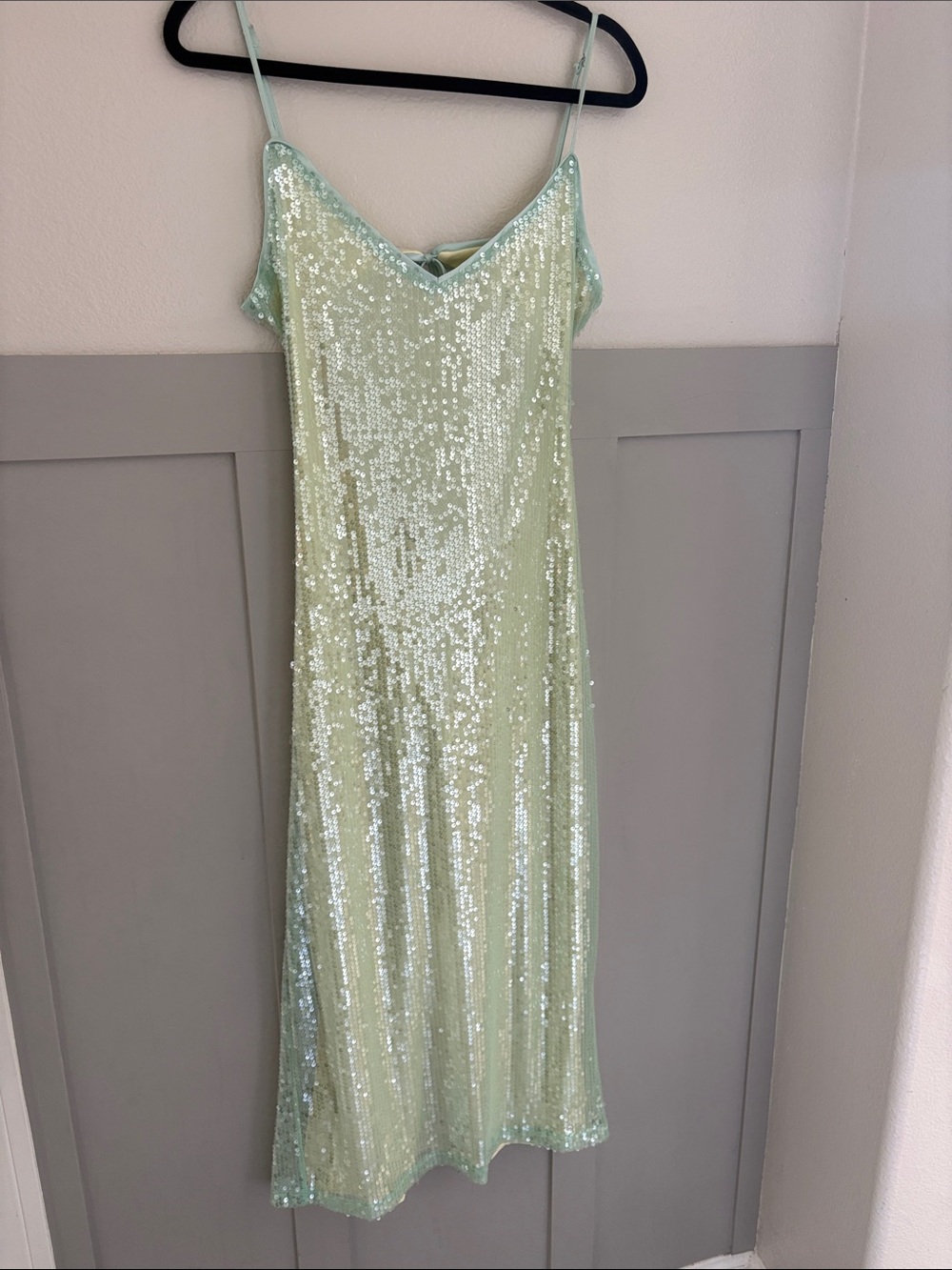 Lulus green sequin dress.